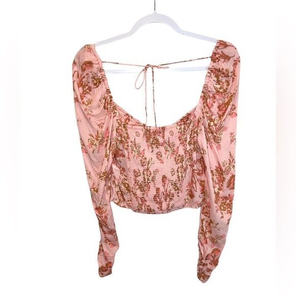 FREE PEOPLE Hilary Printed Top Pink Combo Size Small - Picture 4 of 12
